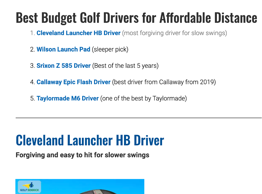 Example affiliate site