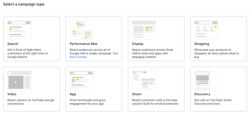 Google Ad Campaign Choices
