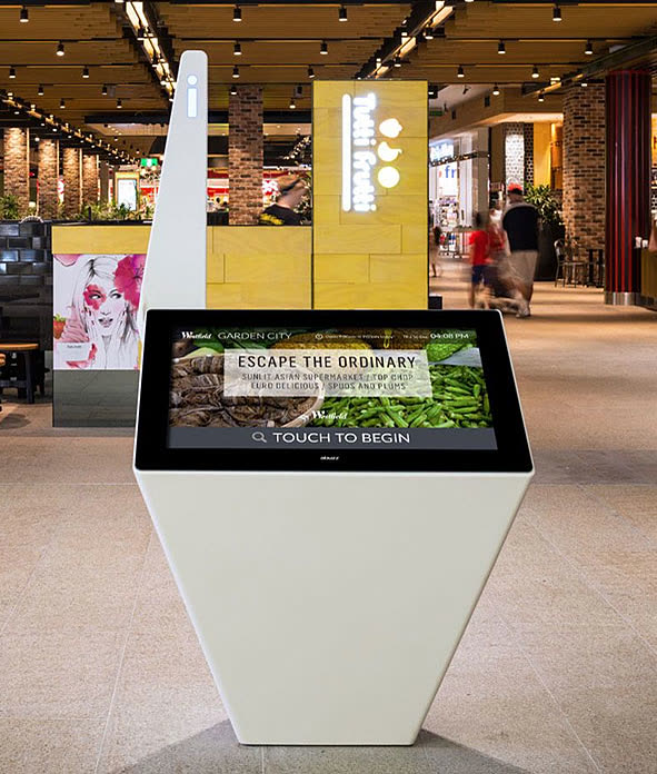 Abuzz touch directory kiosk at Garden City shopping centre