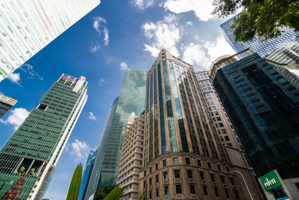 Skyscrapers in a South East Asian financial district