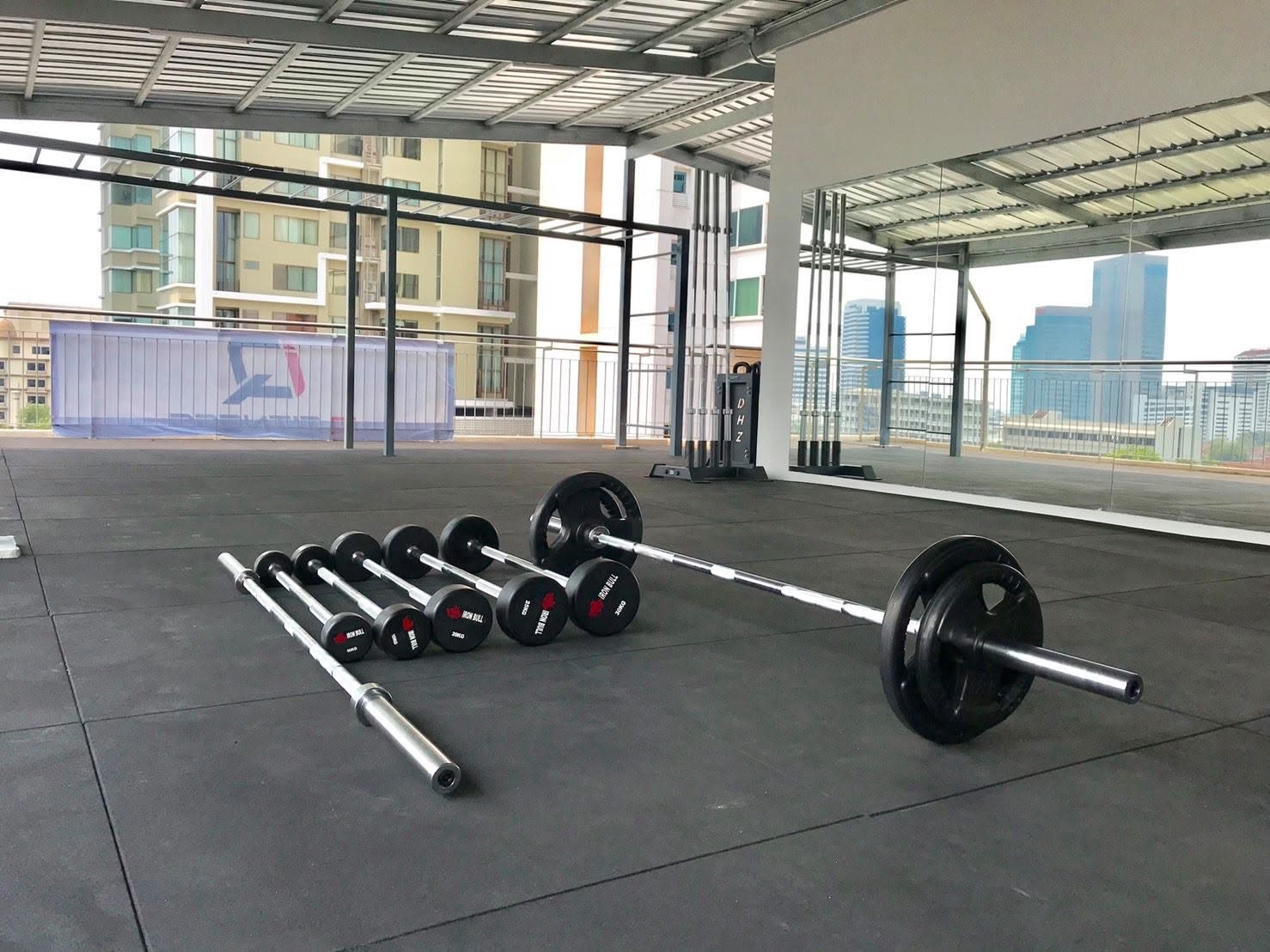 Rooftop functional training area at IQ Fitness
