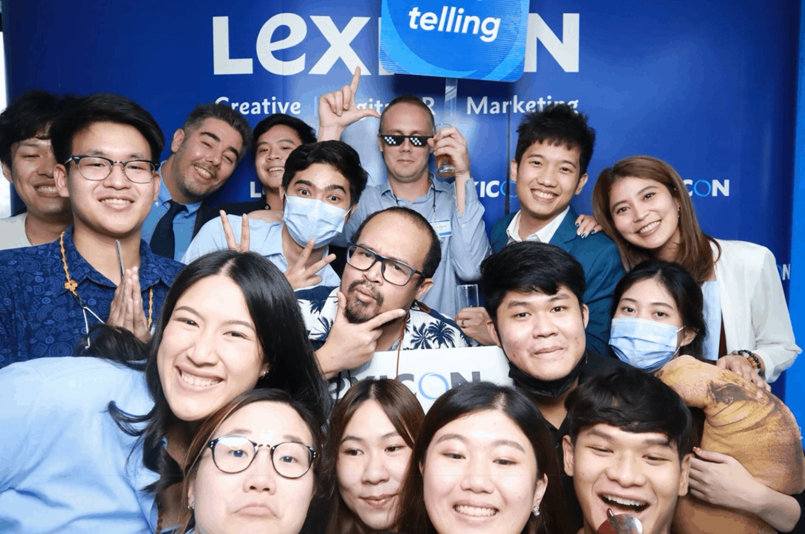 The Lexicon team together at a company event