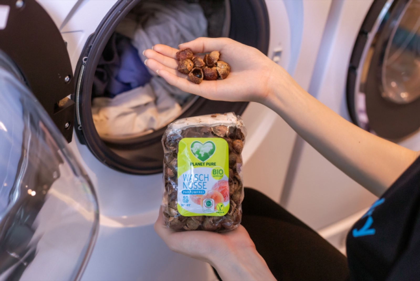 Natural soap nuts used in mylaundry's washing process