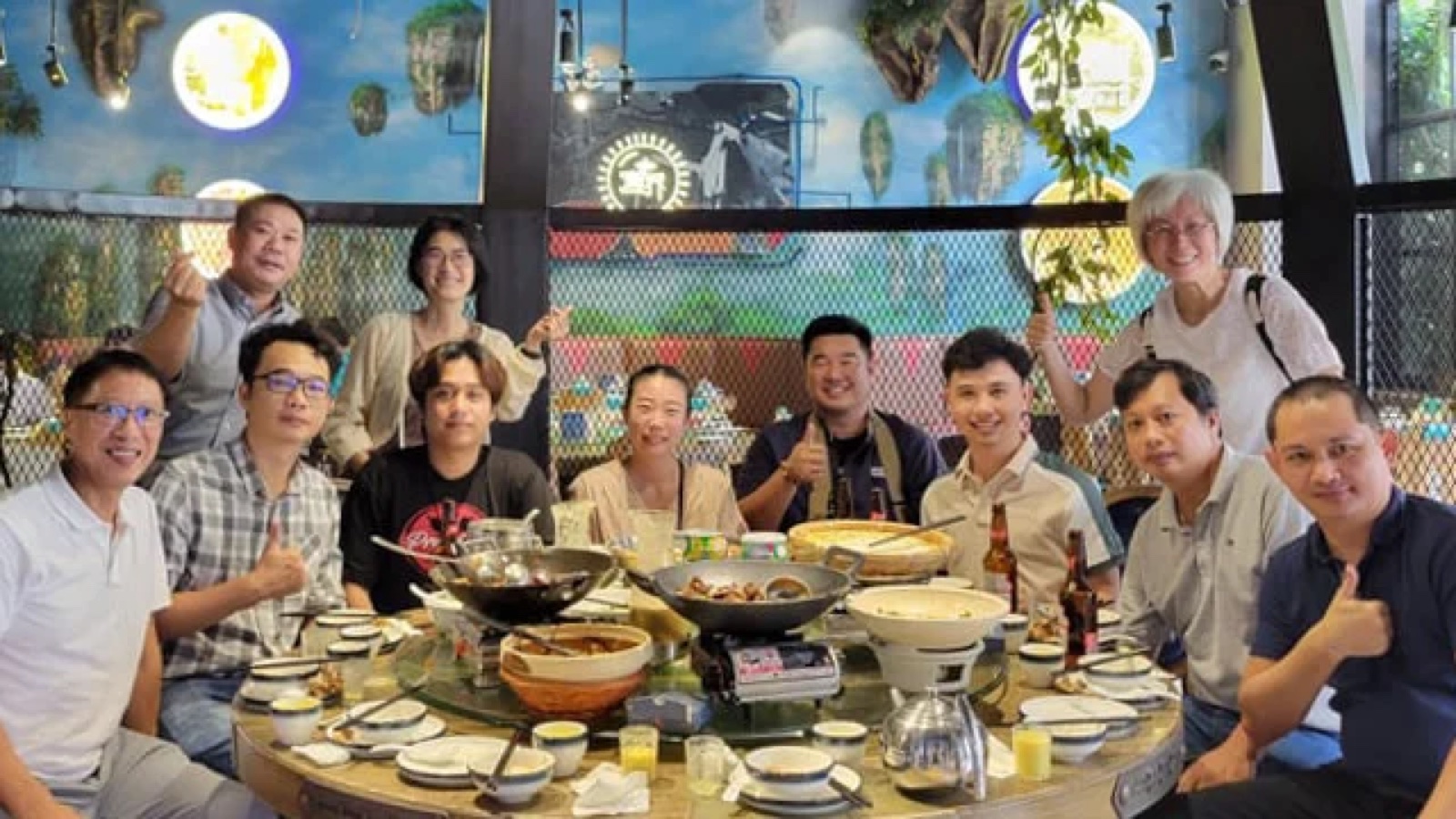 The Source One team together at a dinner
