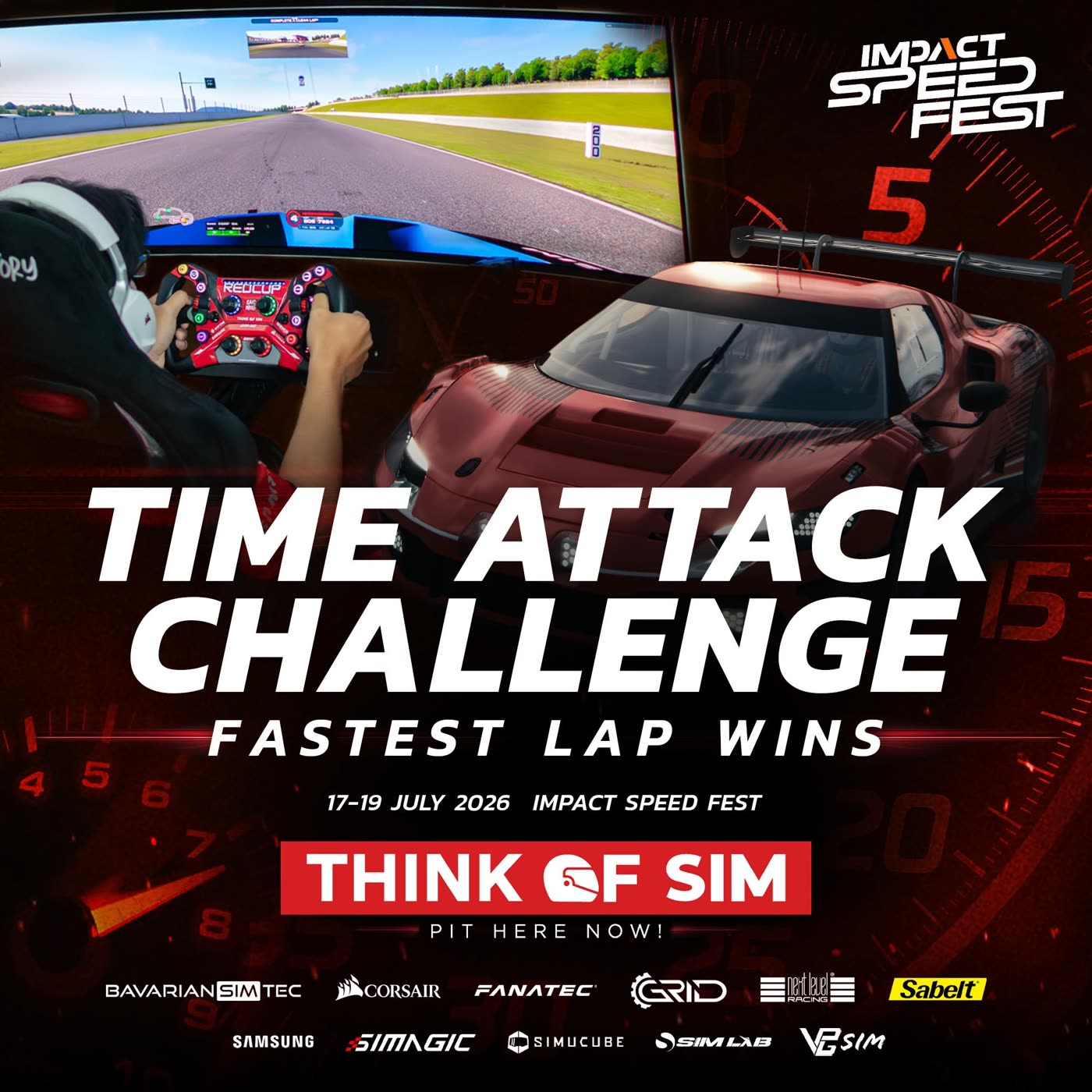 Think of Sim Time Attack Challenge creative for Impact Speed Fest