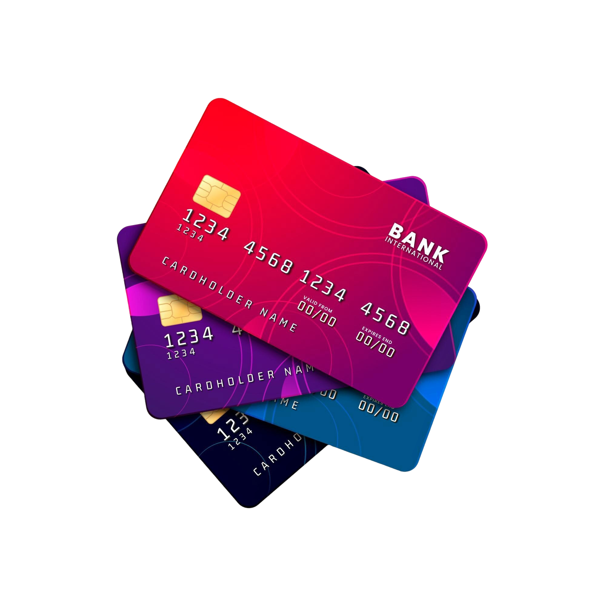 Stack of bank credit cards