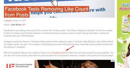 Example of a guest-post article on another website linking back to a source