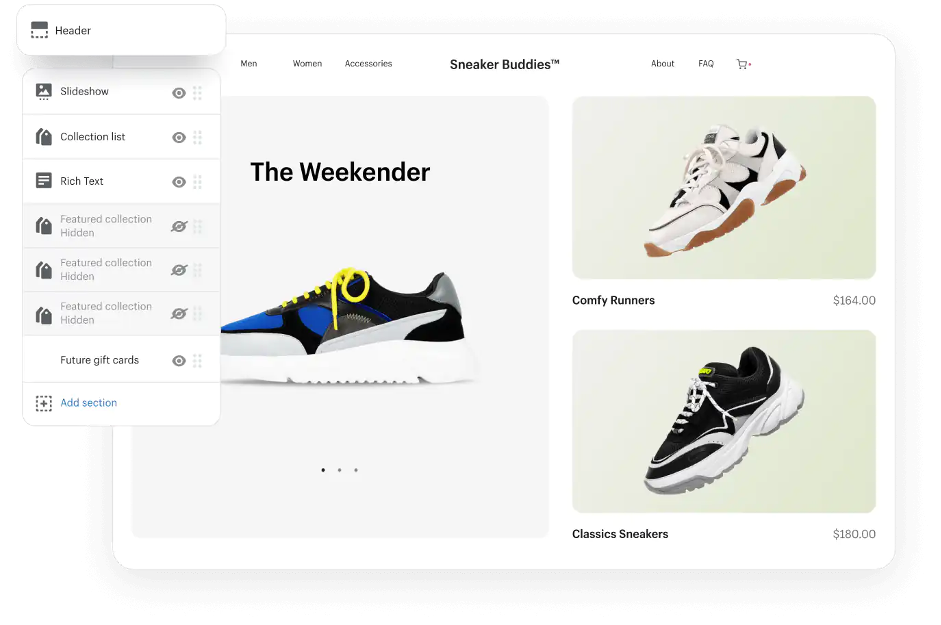 Shopify admin dashboard showing orders, sales and visitor data